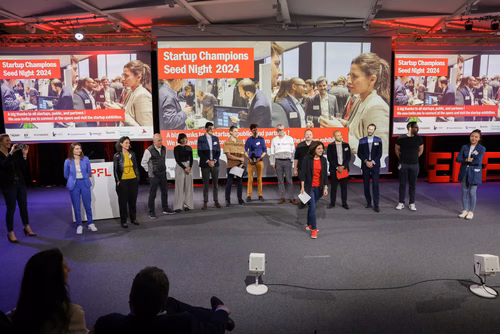13th edition of the Startup Champions Seed Night 2024 at the Rolex Forum at EPFL.