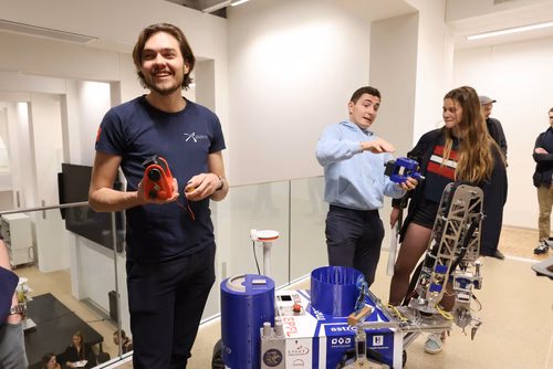 The new mechanical and electronic prototyping Discovery Learning Lab – known as the Student Prototyping and Outreach Tank, or “SPOT” for short – opened its doors. Evening with the Students. (Discovery Learning Lab)