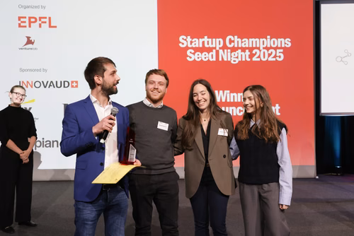 The 14th edition of Startup Champions Seed Night stood out for its celebration of 20 promising startups, competing in a highly anticipated pitch contest. With more than 500 attendees both at EPFL and online, the event united budding entrepreneurs from EPFL and the Canton of Vaud, alongside angel investors, mentors, industry leaders, and researchers. The evening demonstrated the strength of innovation coming out of the region.
