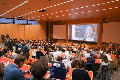Introduction by Dean Katrin Beyer and Prof. Stephen Foster (President of the International Federation for Structural Concrete, fib). Lecture by Prof. Aurelio Muttoni, conclusion by Prof. Andreas Mortensen (EPFL Associate Vice President for Research).