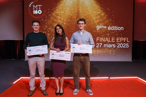 The 14 PhD Students finalists of the competition My Thesis in 180 seconds (MT180) present their research in simple, straightforward terms in 3 minutes exactly, in English or in French, using humour, metaphores and examples. A jury made up of people from the scientific community and the broader science world, the business world and the media decide between the doctoral candidates and award a prize to the three best candidates. The prizes are CHF 1000, CHF 700 and CHF 400 for the 1st, 2nd and 3rd places.