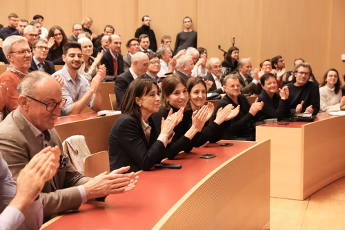 Introduction by Dean Katrin Beyer and Prof. Stephen Foster (President of the International Federation for Structural Concrete, fib). Lecture by Prof. Aurelio Muttoni, conclusion by Prof. Andreas Mortensen (EPFL Associate Vice President for Research).