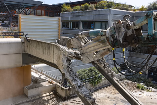 Chantier Double Deck / Démolition de l'Escalier sur l'Esplanade