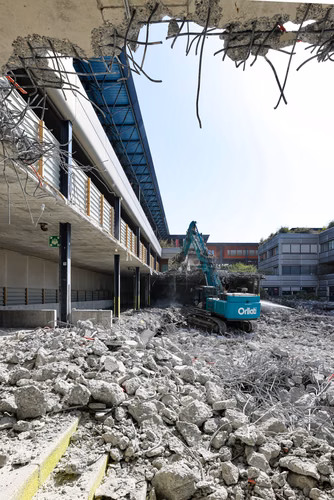 Chantier Double Deck / Démolition de l'Escalier sur l'Esplanade