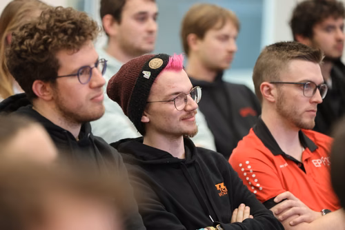 The new mechanical and electronic prototyping Discovery Learning Lab – known as the Student Prototyping and Outreach Tank, or “SPOT” for short – opened its doors. Evening with the Students. (Discovery Learning Lab)