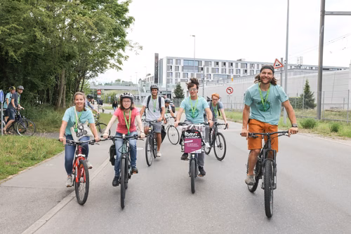 Evénement festif lors de la clôture de Bike to Work