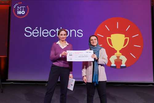 The 14 PhD Students finalists of the competition My Thesis in 180 seconds (MT180)  present their research in simple, straightforward terms in 3 minutes exactly, in English or in French, using humour, metaphores and examples.