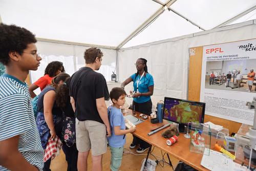 Organisée par le Musée d’histoire des sciences de la Ville de Genève, la Nuit de la science attire, à chaque édition, plus de 30’000 curieux ou passionnés de la science et propose une cinquantaine de stands, ateliers et autres animations qui permettent aux scientifiques d’aller à la rencontre du grand public. Ce dialogue est à la base d’une communication indispensable pour faire découvrir les sciences d’aujourd’hui que ce soit auprès des adultes ou des jeunes. Service de promotion des sciences de l'EPFL 