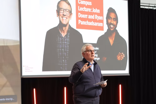 John Doerr and Ryan Panchadsaram interviewed remotely by Bruno Giussani, the Switzerland-based Global Curator of the TED Conferences, and answer questions from the audience.