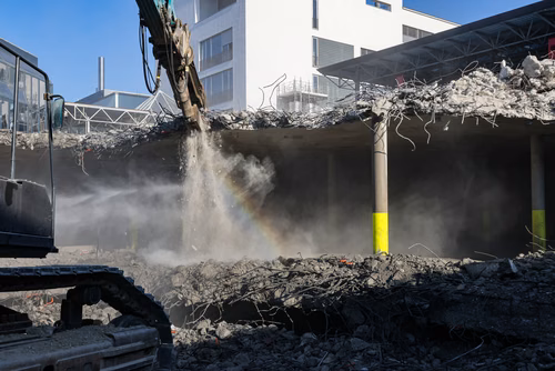 Chantier Double Deck, Démolition et terrassement