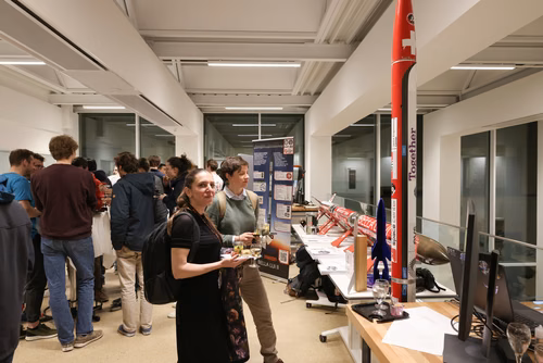 The new mechanical and electronic prototyping Discovery Learning Lab – known as the Student Prototyping and Outreach Tank, or “SPOT” for short – opened its doors. Evening with the Students. (Discovery Learning Lab)
