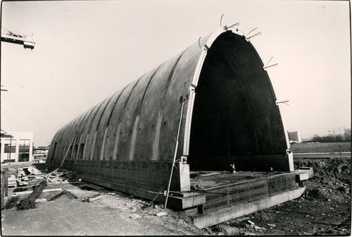 Futur abri d'une génératrice à l'EPFL.