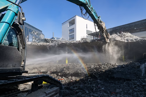 Chantier Double Deck, Démolition et terrassement