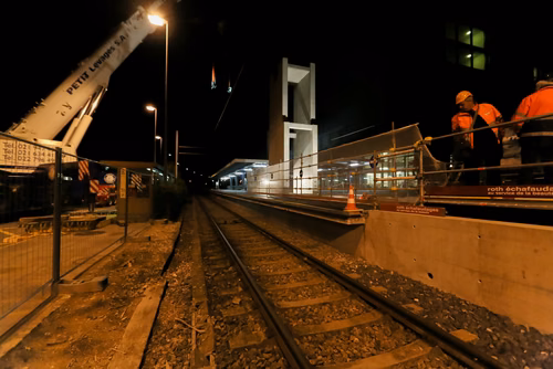 Chantier station métro M1 Passerelle