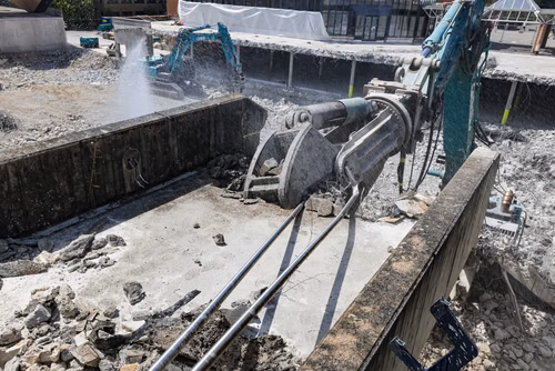 Chantier Double Deck / Démolition de l'Escalier sur l'Esplanade