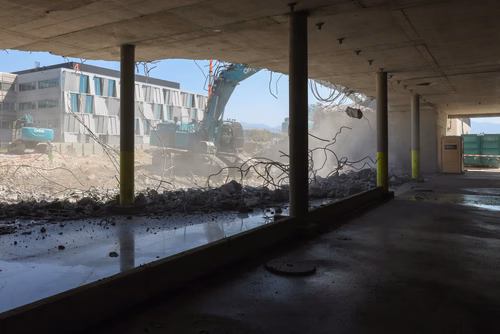 Chantier Double Deck, Démolition et terrassement 
