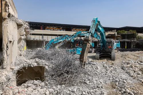 Chantier Double Deck, Travaux de démolition