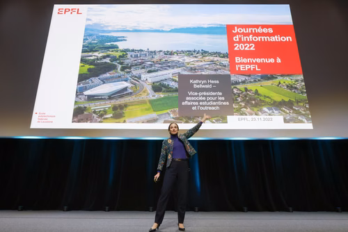 Un événement d’envergure pour préparer son avenir. Comme chaque année, l’EPFL, via son Service de promotion de l’éducation et en collaboration avec ses facultés, se réjouit d'accueillir les gymnasiennes et gymnasiens sur son campus. L’École propose de venir découvrir ses filières de formation, sa communauté estudiantine, son corps enseignant, ses équipes de recherche, les divers services dédiés aux étudiantes et étudiants débutant à l’EPFL, ainsi que les multiples associations chargées d’animer la vie socia