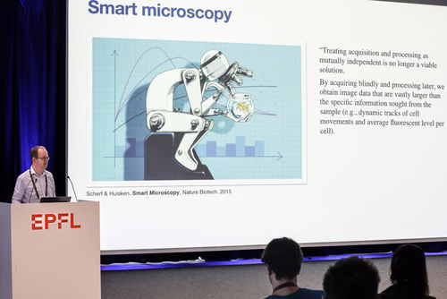 The theme of the conference is “Enabling Discovery by Integrating Microscopy, Machine Learning, and Automation”. The first of its kind in the field, it will bring together about 150 scientists from Europe and abroad working at the forefront of imaging, AI, and hardware development to re-imagine the microscope of the future.