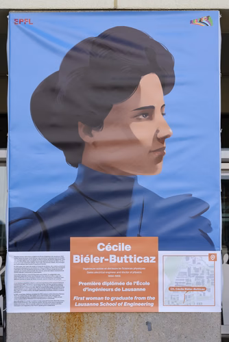 Le 8 mars 2022, à l’occasion de la Journée internationale des droits des femmes, l’EPFL a attribué des noms de femmes scientifiques ou ingénieures pionnières à différentes places, rues et chemins de son campus d’Ecublens.