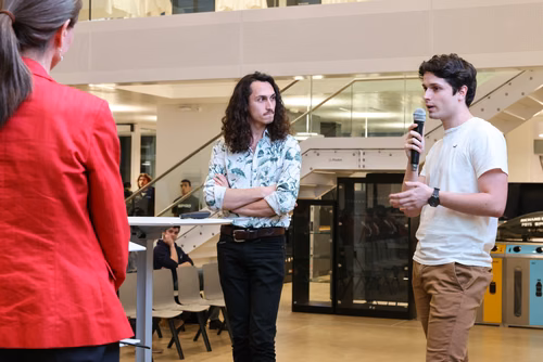 The new mechanical and electronic prototyping Discovery Learning Lab – known as the Student Prototyping and Outreach Tank, or “SPOT” for short – opened its doors. Evening with the Students. (Discovery Learning Lab)