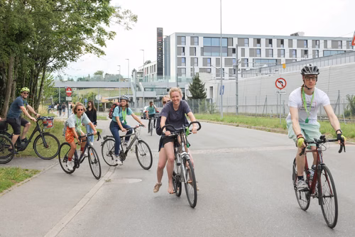 Evénement festif lors de la clôture de Bike to Work