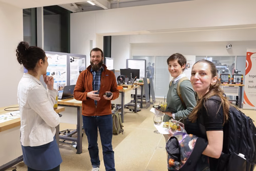 The new mechanical and electronic prototyping Discovery Learning Lab – known as the Student Prototyping and Outreach Tank, or “SPOT” for short – opened its doors. Evening with the Students. (Discovery Learning Lab)