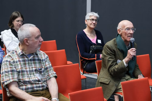 Séance d'information et de présentation des résultats de recherche sur la maladie de Parkinson au Campus Biotech Genève.