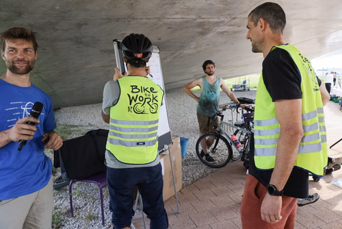 Festive event at the closing of Bike to Work 