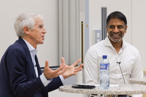 Martin Vetterli, President of EPFL, and Vas Narasimhan, Chief Executive Officer of Novartis, on a series of topics including how AI is reshaping the future of medecine, insights into leadership and the key role Switzerland plays in research and innovation.